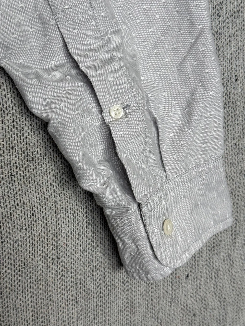 J.Crew Men's Oxford Slim Fit Button-Up Light Gray Shirt XL